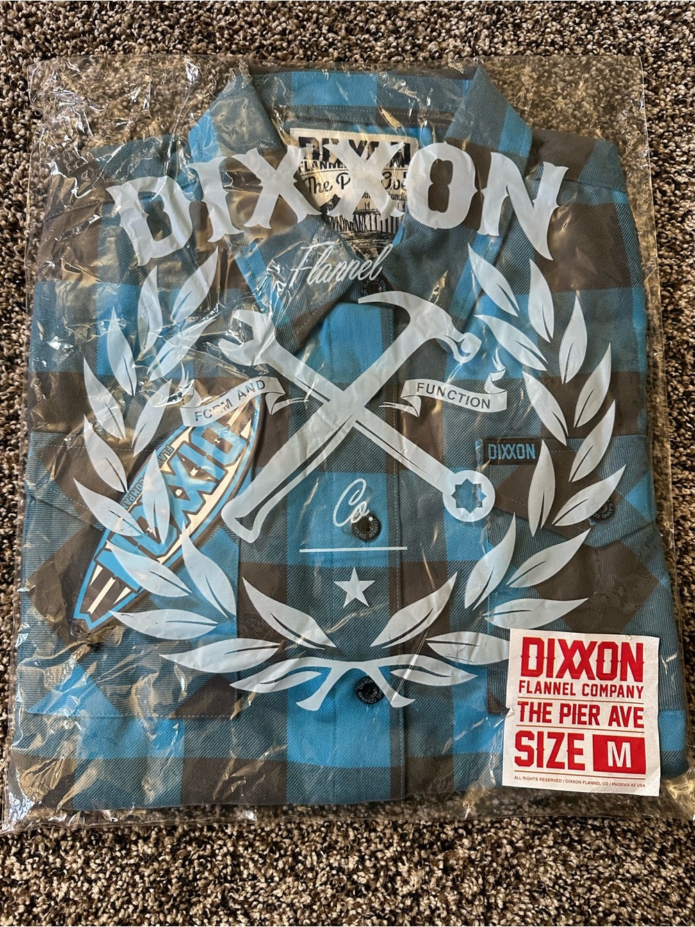 DIXXON Blue and Black Buffalo Plaid Flannel Shirt